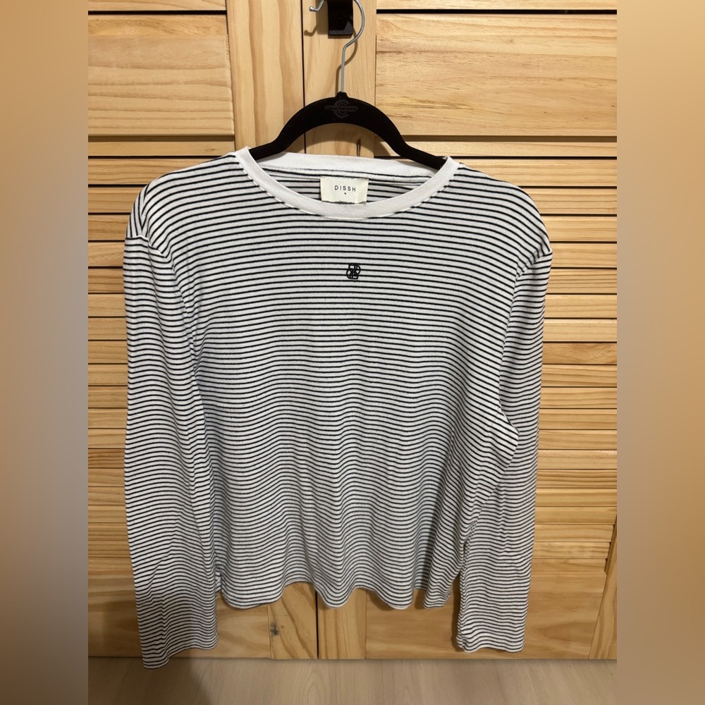 DISSH Blue and White Striped Long Sleeve Tee